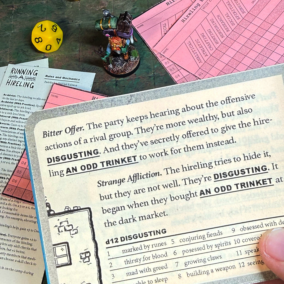 Running a Hireling Book with Painted Miniature