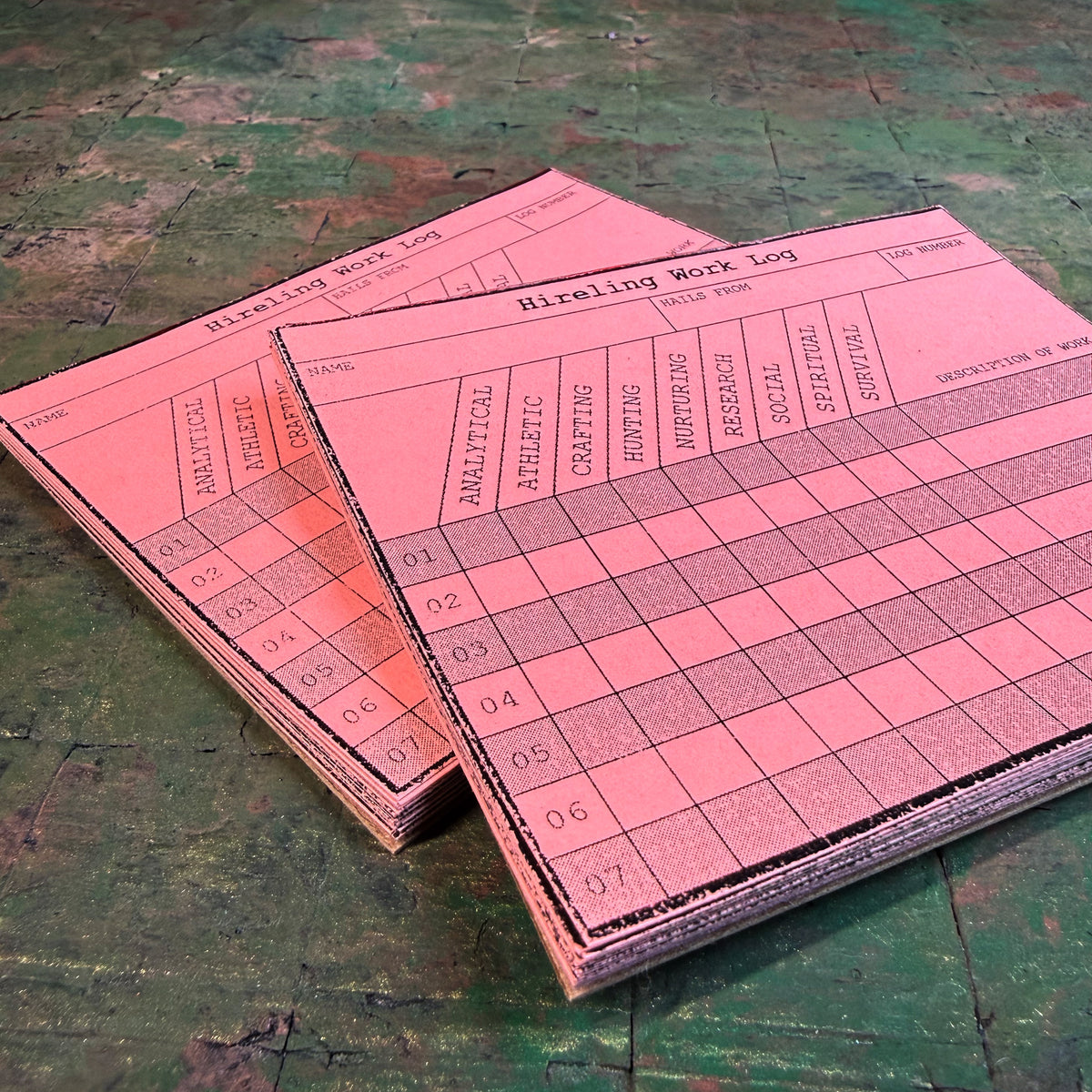 Hireling Work Log Refill Pad (30 sheets)