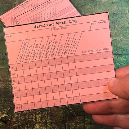 Hireling Work Log Refill Pad (30 sheets)