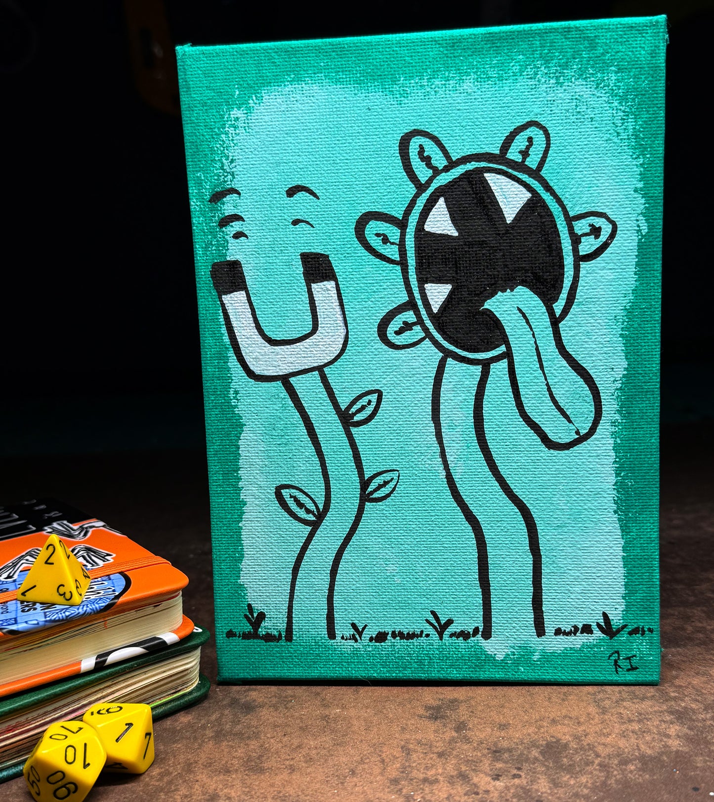 "Attractive Flowers" Canvas Painting (5" x 7")
