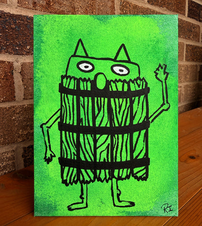 "Knock the Goblin" Canvas Painting (5" x 7")