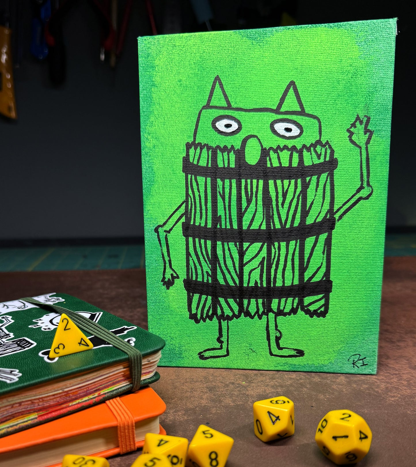 "Knock the Goblin" Canvas Painting (5" x 7")