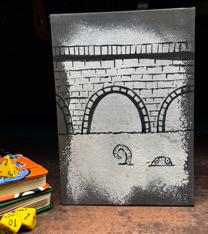 "Quick Sewer Quest" Canvas Painting (5" x 7")