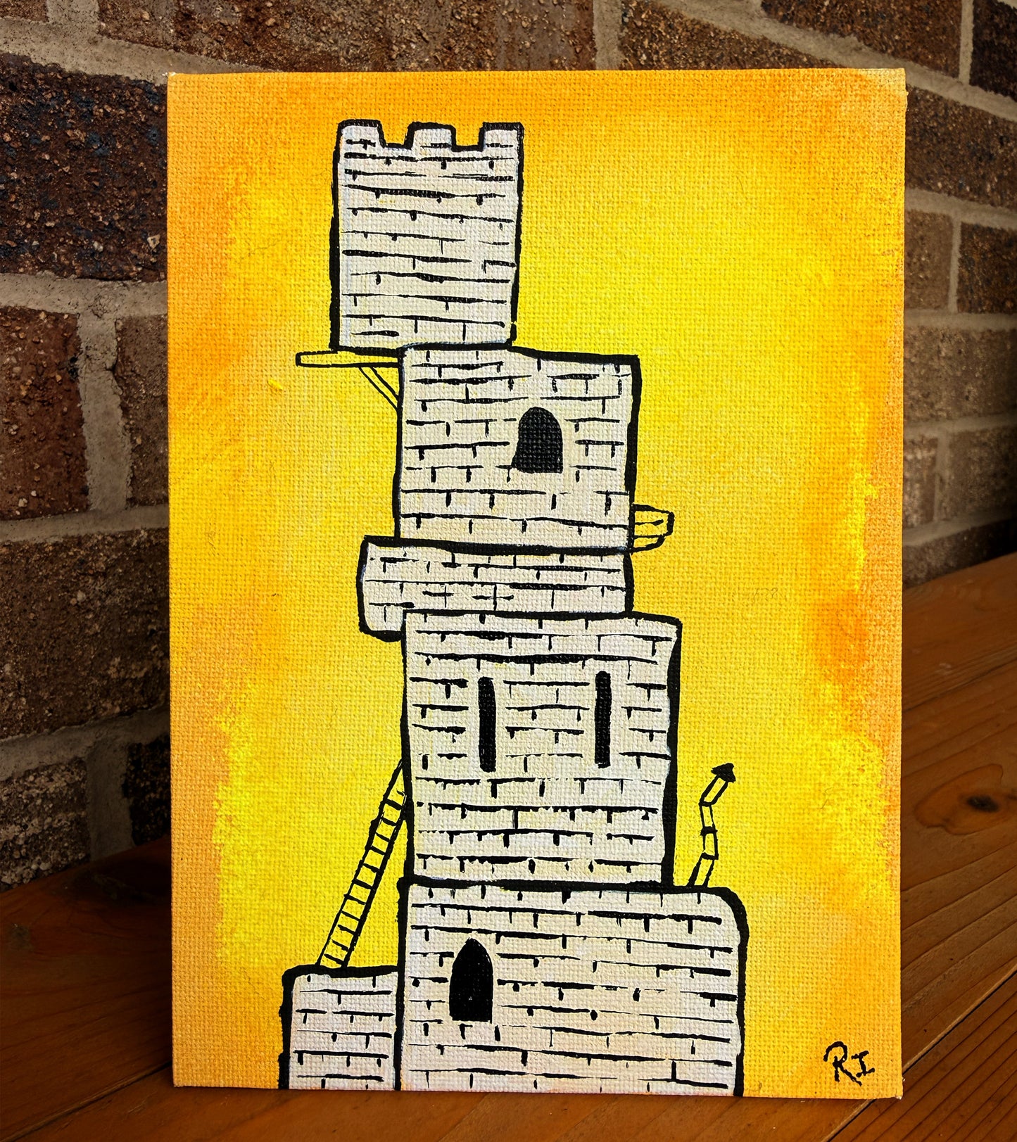 "Tower of Secrets" Canvas Painting (5" x 7")