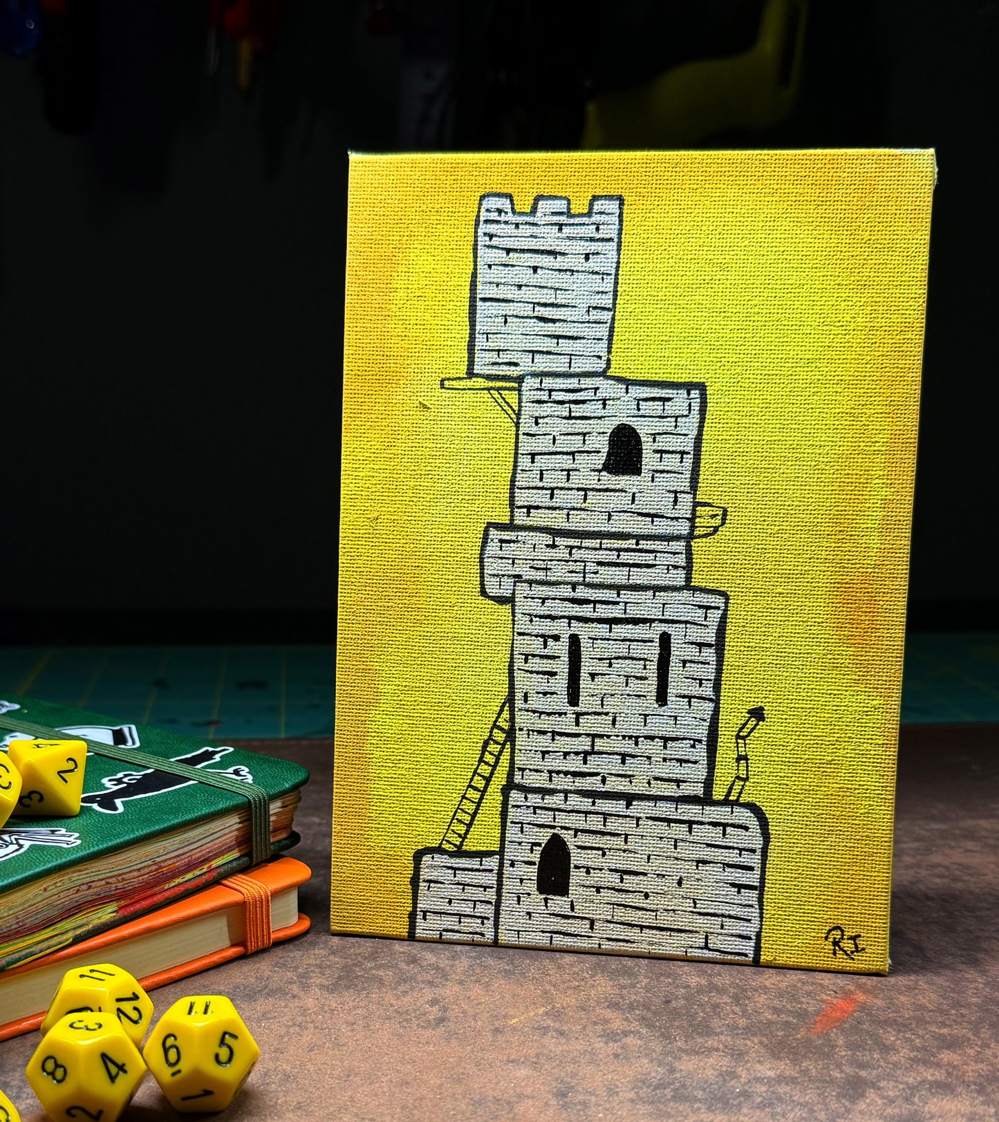"Tower of Secrets" Canvas Painting (5" x 7")