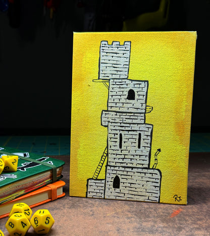 "Tower of Secrets" Canvas Painting (5" x 7")