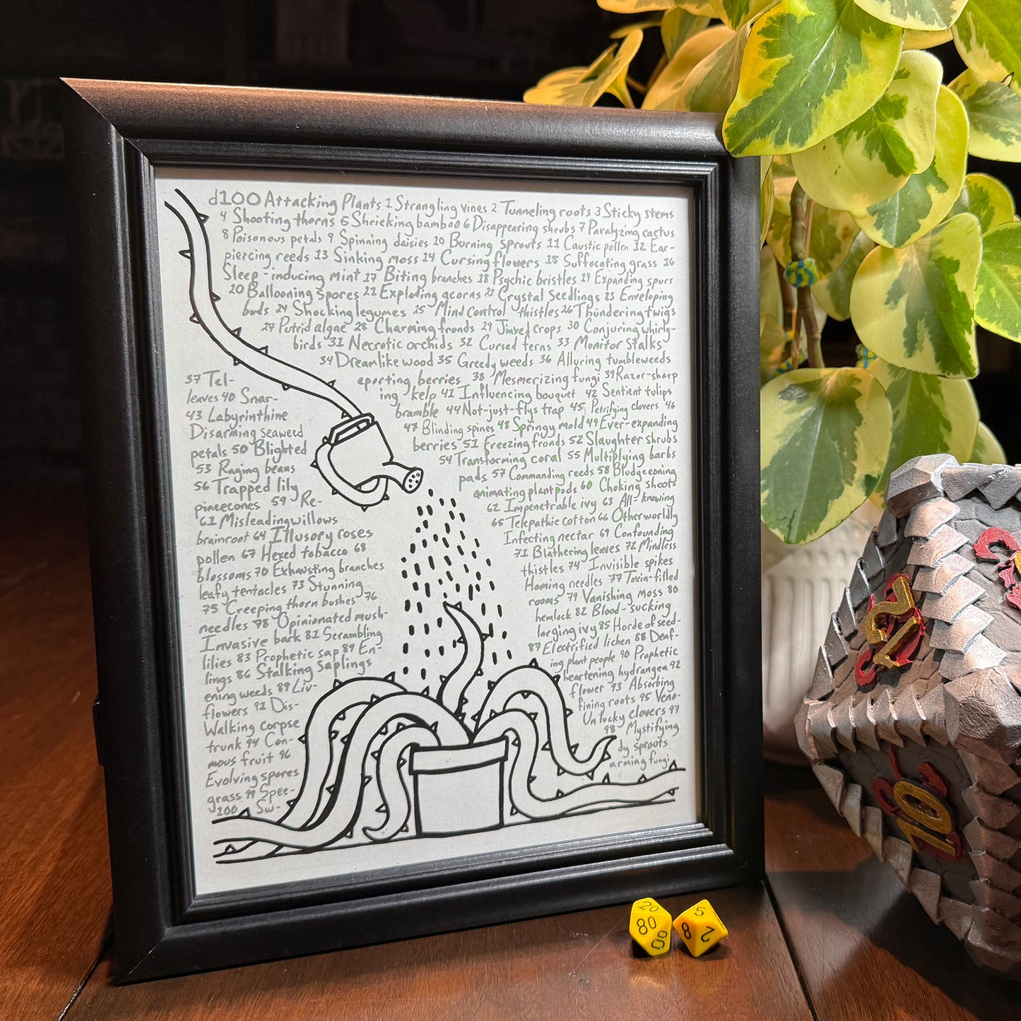 d100 Print: Attacking Plants! (8.5" x 11")